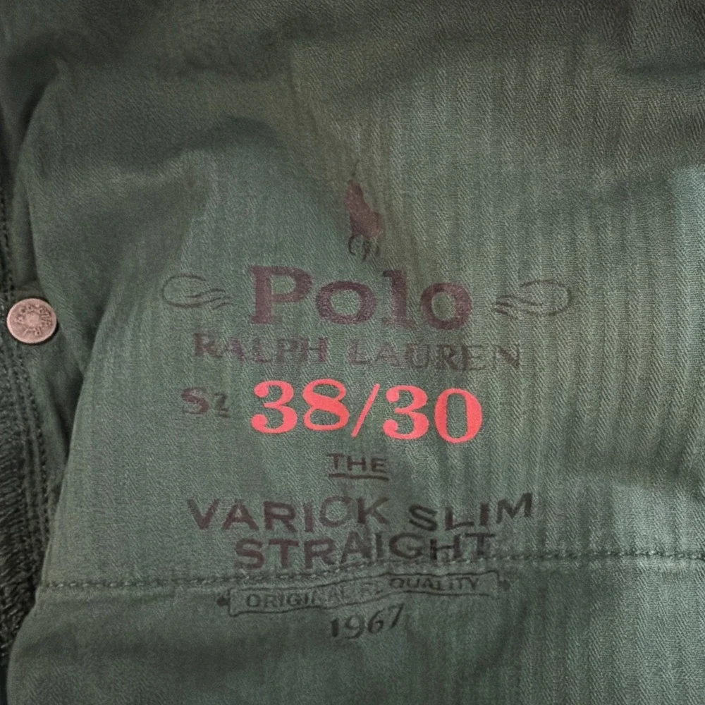 Polo Ralph Lauren Olive Green Varick Slim Straight Jeans Men 38x30 Preppy Pants